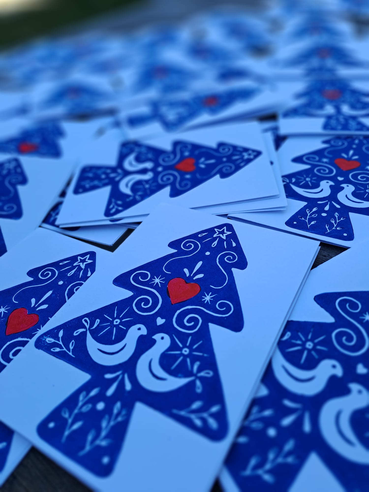 Vianočná pohľadnica - linoryt od našej Baruš