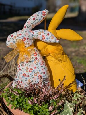 Textilný zajačik - dekorácia