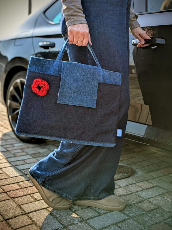 Jedinečná rifľová taška na notebook